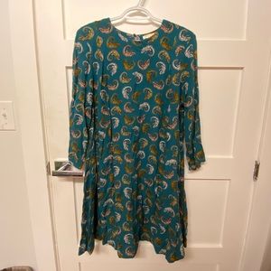 Teal chameleon print dress